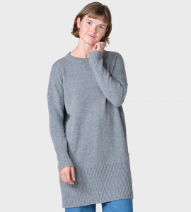 Wollstrick-Kleid "Thea" - light grey