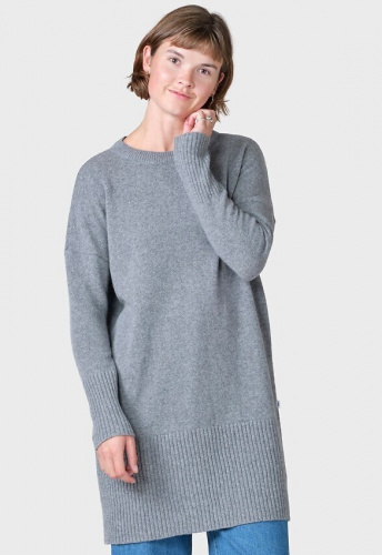 Wollstrick-Kleid "Thea" - light grey