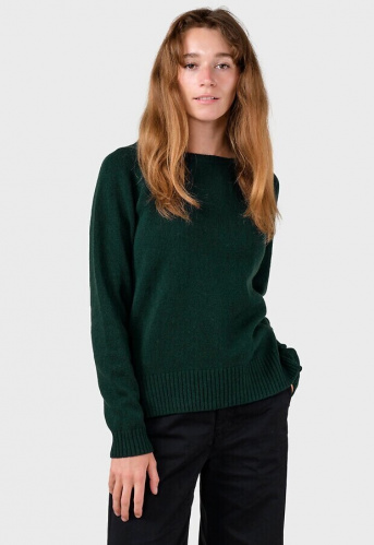 Merino-Strickpullover "Nina" (Wolle) - moss green