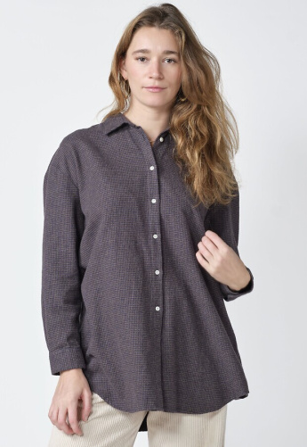 Bluse "Ofelia Check" - black/taupe