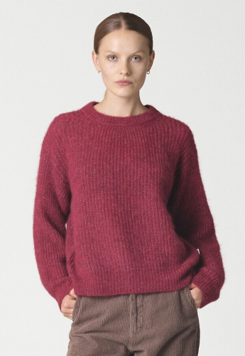 Alpaka-Strickpullover "Willow" - burgundy