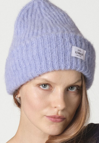 Alpaka-Strickmütze - light blue