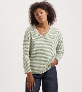 Kuyichi "Yulia Tee" (Hanf) - pine green/off white