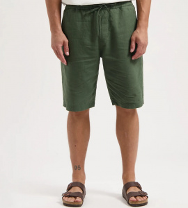 Kuyichi Leinen-Shorts "Tyler" - moss green