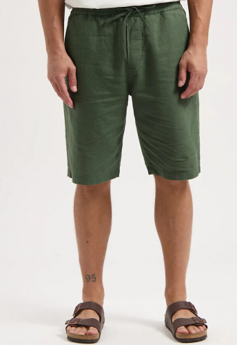 Kuyichi Leinen-Shorts "Tyler" - moss green
