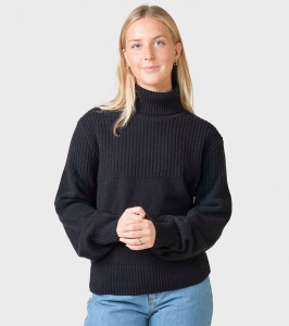 Merino Roll Neck Knit "Svale" - black