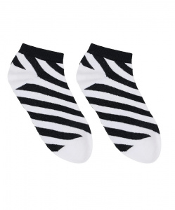 Lanius "Sneaker Socken Mit Blockstreifen" - black/off white