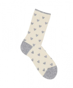 Lanius "Socks With Hearts" (wool) - off white