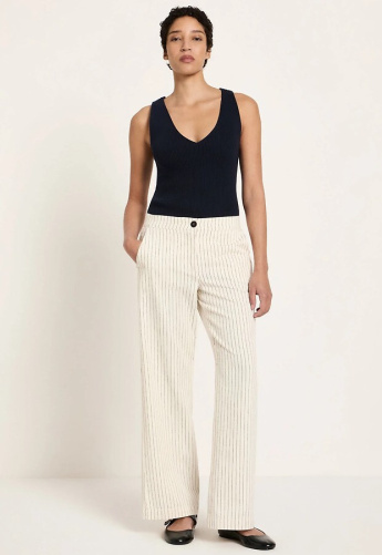 Lanius "Streifen-Marlenehose" - white/black