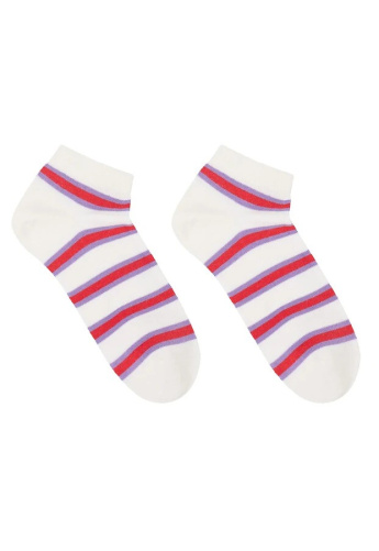Lanius "Sneaker Socken" - off white/lava red