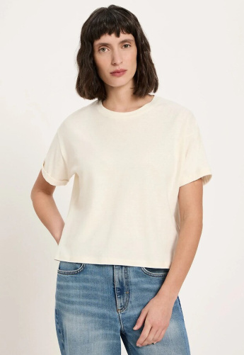 Lanius "Kurzarmshirt Mit Hanf" - natural undyed