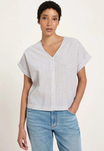 Lanius "Blusenshirt" - white/light blue