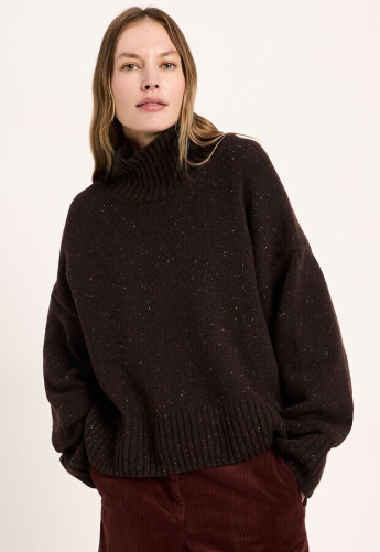 Lanius "Oversized Pullover" (Wolle) - bitter chocolate tweed
