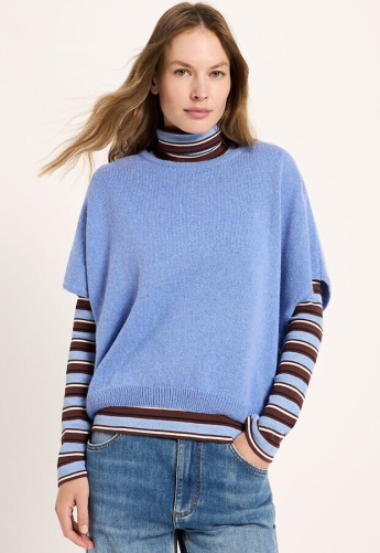 Lanius "Pullunder" (Wolle) - light blue melange