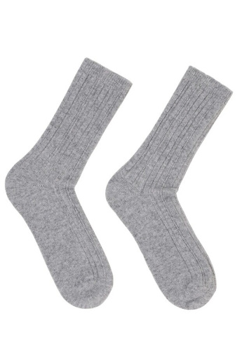 Lanius "Rippenstrick-Socken" (Wolle) - grey melange