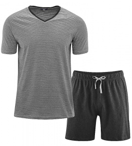 Schlafanzug mit Shorts - grau/anthrazit