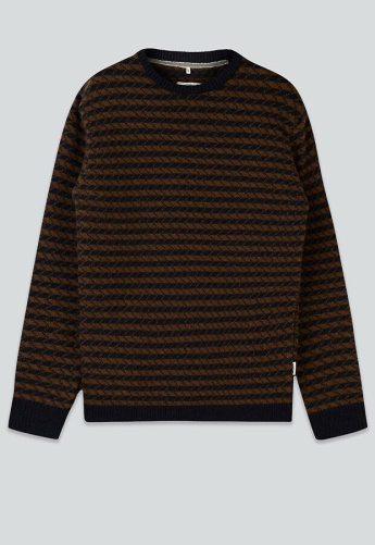 Faroese Fisher Knit (Wolle) - navy/brown