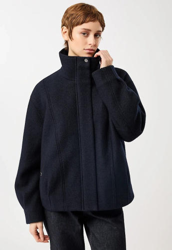 Oversize Blouson wattiert (Wolle) - navy