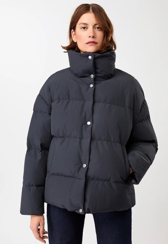 Gesteppte Jacke aus Eco Daune mit Stehkragen - navy
