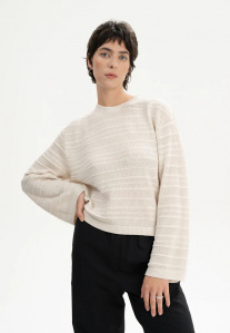 Strukturierter Strick-Pullover "Jalidi" - cream melange
