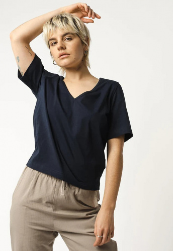 V-Neck T-Shirt "Lali" - navy