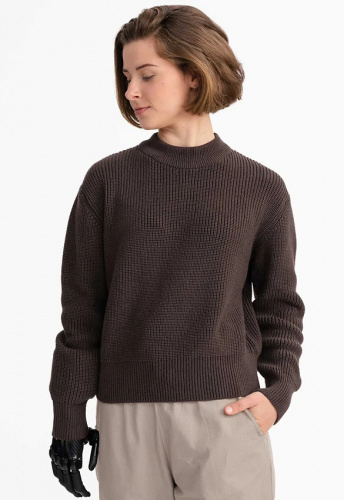 Rippstrick Pullover "Manika" - dunkelbraun