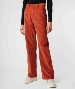 High-Waist Kordhose "Oorja" - brick