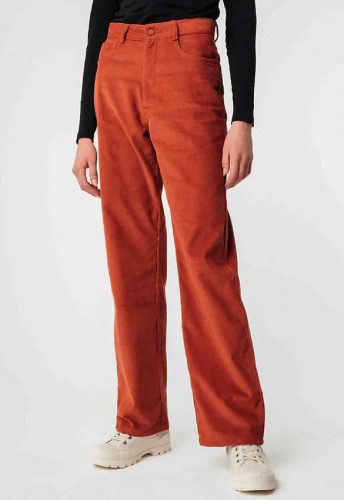 High-Waist Kordhose "Oorja" - brick