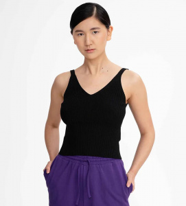 V-Neck Strick-Top "Rhada" - schwarz