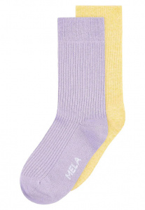 Gerippte Socken 2er Pack - krokus/butterblume melange