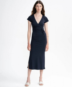 V-Neck Kleid "Shreoshi" - schwarz