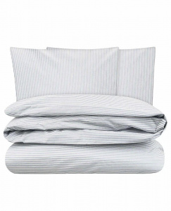 Percale Bedding Set "Majuli Stripes" 155x200cm - blau/naturweiss