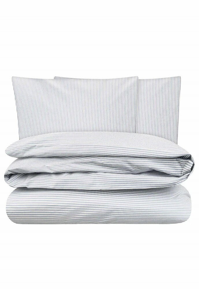 Percale Bedding Set "Majuli Stripes" 155x200cm - blau/