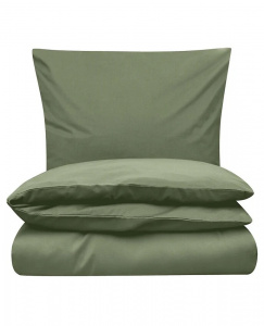 Perkal Bettwäsche Set "Majuli" 135x200cm - herbal green