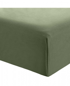 Perkal Spannbetttuch "Kasol" 140x200cm - herbal green
