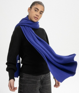 Rib Knit Scarf "Nagna" - bold blue