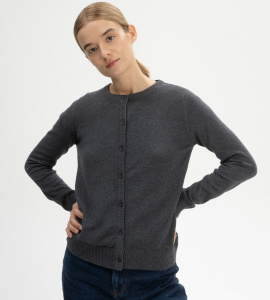 Feinstrick Cardigan "Nameen" - anthrazit melange