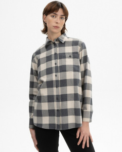 Womens Flannel Shirt "Akhela" - anthracite check