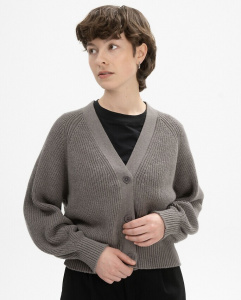 Rib Knit Cardigan "Bhuma" - bear melange