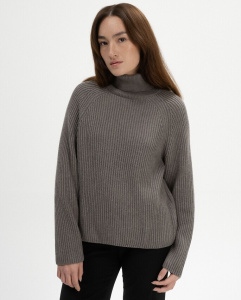 Rib Knit Turtleneck "Chirha" - bear melange