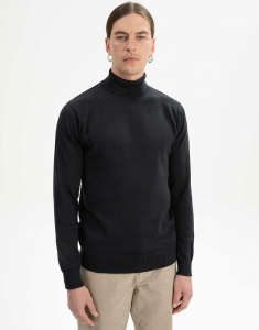 Fine Knit Turtle Neck "Kanja" - black