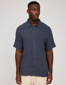Shortsleeve Linen Shirt - ink blue