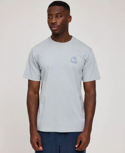 Chest Print T - ice blue/wave print
