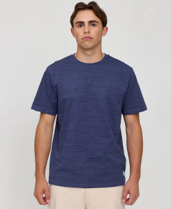 Wobbly Striped T - iris blue/black