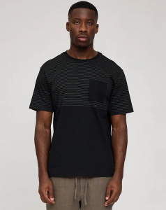 Halfway Striped T - black/olive