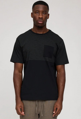 Halfway Striped T - black/olive