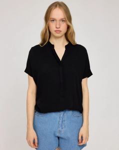 V-Neck Blouse - black