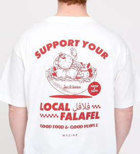 Back Print Theme T-Shirt - off white/falafel