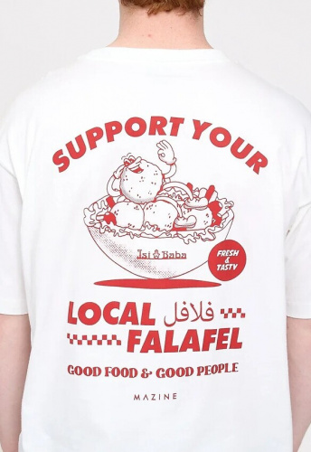 Back Print Theme T-Shirt - off white/falafel