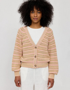 Multicolor Knit Cardigan - soft pink/multicolor